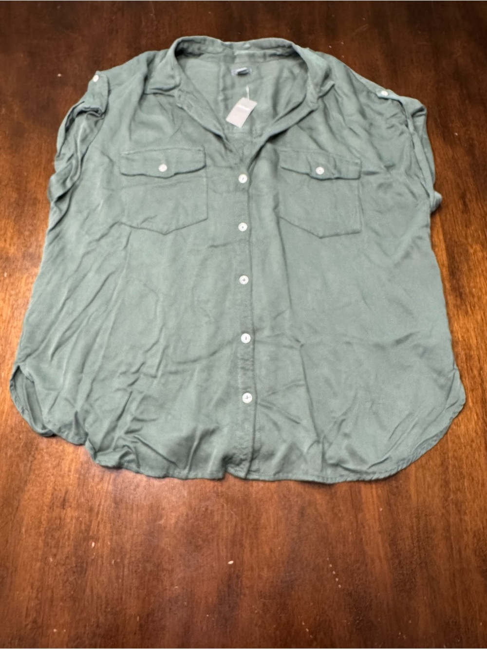 aerie Olive Green Relaxed Button-Down Shirt